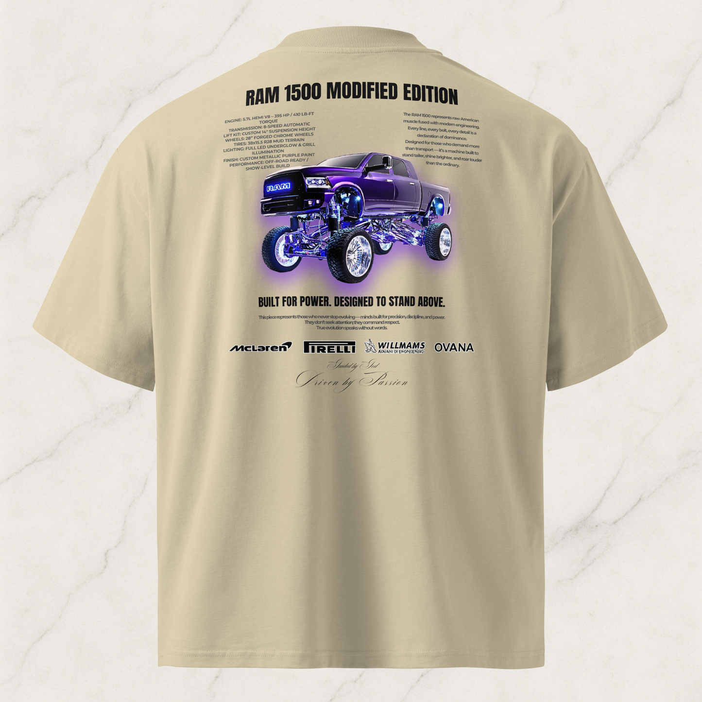 Unisex organic oversized high neck t-shirt— RAM 1500 Modified Edition