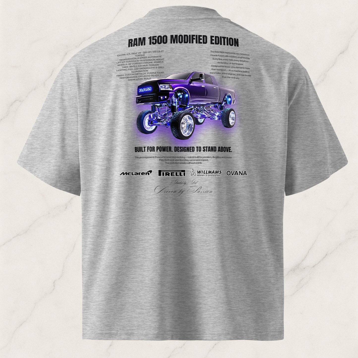 Unisex organic oversized high neck t-shirt— RAM 1500 Modified Edition