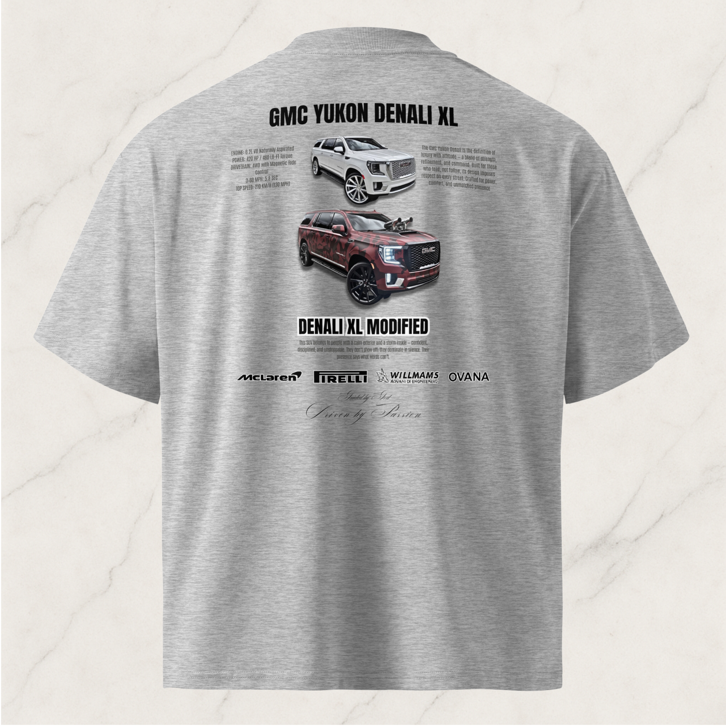 Unisex organic oversized high neck t-shirt— GMC Denali XL