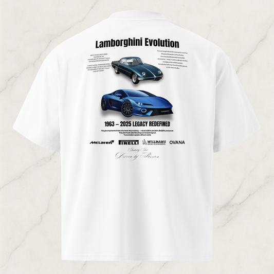 Unisex organic oversized high neck t-shirt— Lamborghini Evolution