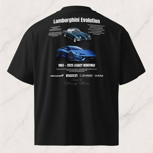 Unisex organic oversized high neck t-shirt— Lamborghini Evolution